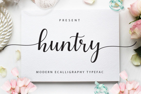 Huntry Font: A Bold Handwritten Typeface with a Romantic Twist